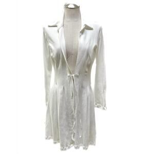 NEW ONE ESSENCE victoria knit pleated duster in white
